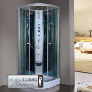Unbranded Aqualusso Crystal Shower Cabin 900mm Storm