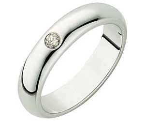 Unbranded Argentium Diamond Set Band Ring - 4mm