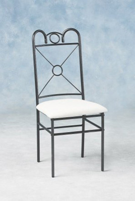 Hammerite silver Arianna dining chair with upholstered seat