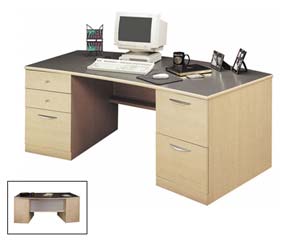 Armortop executive desk maple