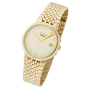 This Artemis mens gold plated watch has a stainless steel bracelet strap with a champagne dial and d