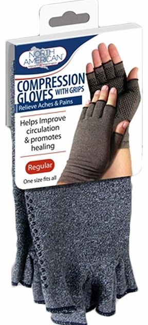 Compression gloves for arthritis. PVC grips on the palm. Reduce pain and improve mobility. Makes it easier to grip. Available for men (Large) and women (Small).
