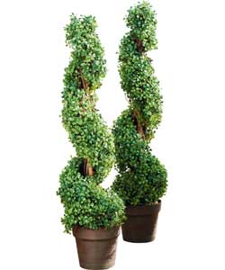 Unbranded Artificial 91cm Eucalyptus Topiary Twist - Pack