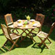 Entertain outdoors in style with the FSC Ascot Wooden Table and Chair set.