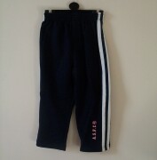 Navy jogging trousers with 2 white stripes down the legs "ASFC" and footbal