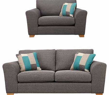 Unbranded Ashdown Large Sofa and Snuggler - Grey