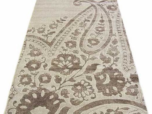 Stunning paisley design woven in a heavyweight polypropylene pile with carved effect detail. 100% polypropylene. Surface shampoo only. Size L170. W120cm. Weight 3.2kg. (Barcode EAN=5053095062878)