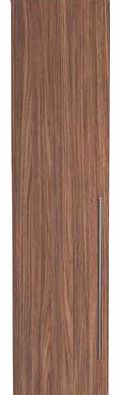 Both minimalist and modern. the Atlas range is finished beautifully with a feature long and slim brushed metal handle. This walnut effect single door wardrobe is both deeper and taller than average and has a useful shelf above the hanging rail. Part 