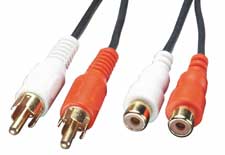 Audio Extension Cable - 2 x Phono Male to 2 x