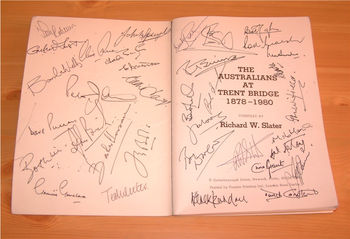 AUSTRALIANS AT TRENT BRIDGE 1878 - 1980 SIGNED