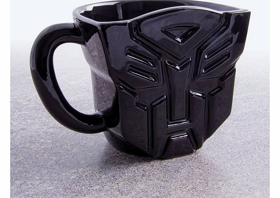 Autobot Transformers Mug This ceramic Autobot-shaped mug is a tea-time treat for any Transformers enthusiast. Actually shaped on one side into the Autobot emblem, this mug is different from any other out there. Simple to drink from or attractive to d