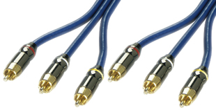 High-performance AV cable for use with VCRs  TVs  DVD players etc.Delivers superb clarity  definitio