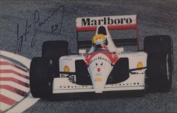 Ayrton Senna 1993 Chicane Race Car Signed Photo