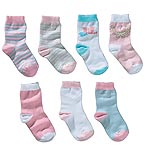 Babies Pack of 7 Toddler Girls Socks