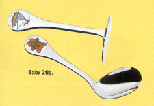 Baby Cutlery Set  The perfect gift for a child. This spoon and pusher has been designed to help with