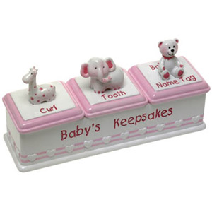 Unbranded Baby Girl Triple Keepsake Box