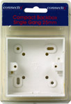 · Single Gang · Moulded PVC-U · Earth terminal provision incorporated · Tough shatter resistant 