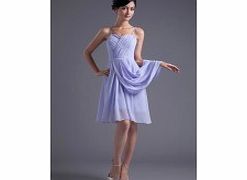 Unbranded Backless Straps Sweetheart Pleat Knee-length