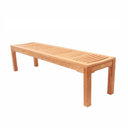 Backless Teak sports bench in silky smooth Teak wood.  Great for spa changing rooms and extra seatin