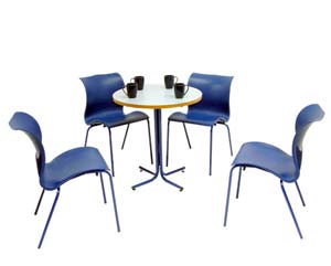 High style fashion bistro set. Comprising bistro style table with 4 matching chairs . Ideal for cant