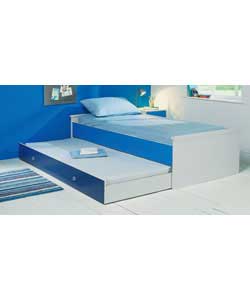 Unbranded Bailee Blue Single Bed with Trundle and Comfort Mattress