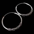 Unbranded Balinese Sterling Silver Hoop Earrings