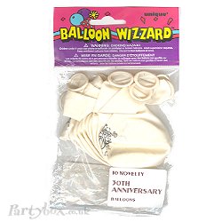 Balloon - 30th Anniversary - assorted latex - pack of 10