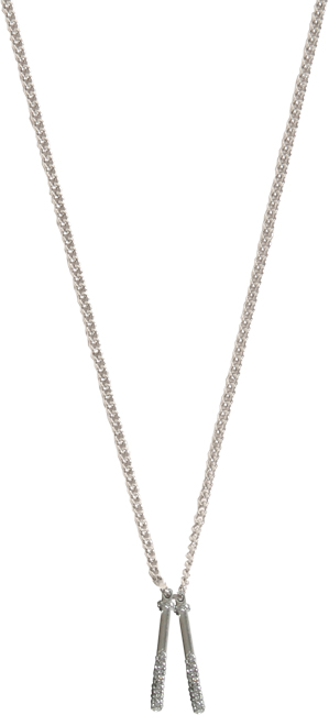 BarreDiamante and silver bar charms necklace