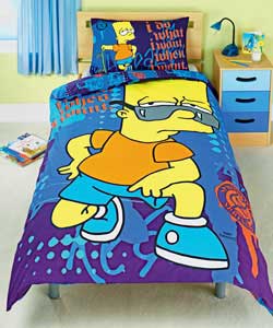 Bart Simpson Single Duvet Cover Set - Blue
