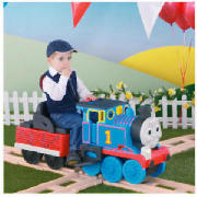 This battery operated Thomas comes with a twelve-piece curved track. Thomas makes sounds, has a work