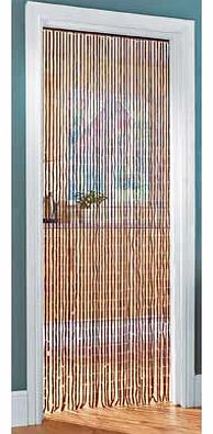 This great-value 3ft door curtain features wooden bead and bamboo tube design. Made from 20% wood and 75% bamboo. Unlined. Size 91cm (36 inches) wide by 190cm (75 inches) drop. Dust or wipe with a damp cloth only. EAN: 1203435.