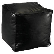 Unbranded Bean Cube Faux Leather, Black 45X45cm