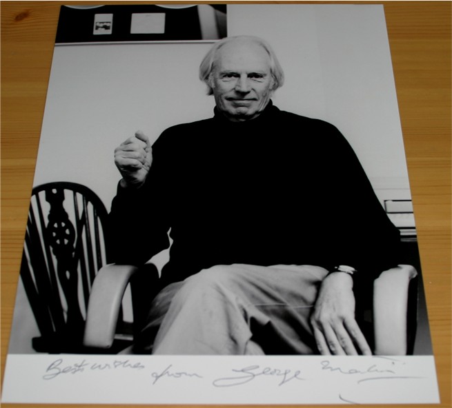 Superb photo of Beatles producer - often referred to as the fifth Beatle - Sir George Martin which