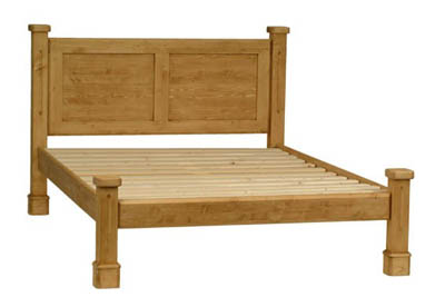 PINE 4FT 6IN DOUBLE ROYAL LOW END BED FROM THE BALMORAL RANGE IN A WAX FINISH