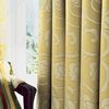 Exquisite rich golden design with contrasting striped edging and mitred corners. Curtains which fit 