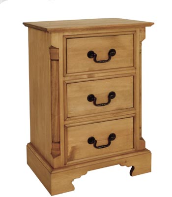 BEDSIDE 3 DRAWER GEORGIAN