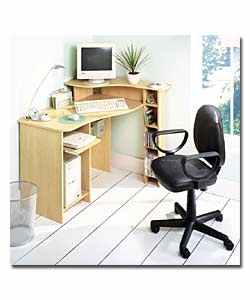 Beech Effect Compact Corner Desk