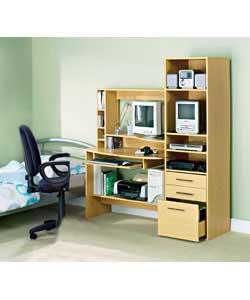 Workstation unit with 6 adjustable and 3 fixed shelves.Suitable for 17in CRT monitor or 14in TV