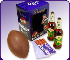 Unbranded Beer and Rugby Ball