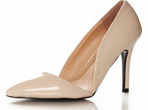 Unbranded Beige Patent Pointed Court Shoes