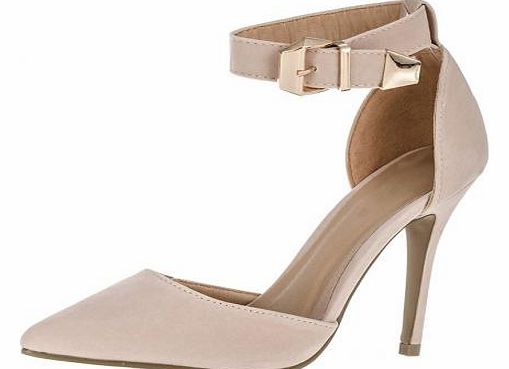 Unbranded Beige Pointed Ankle Strap Court Shoes