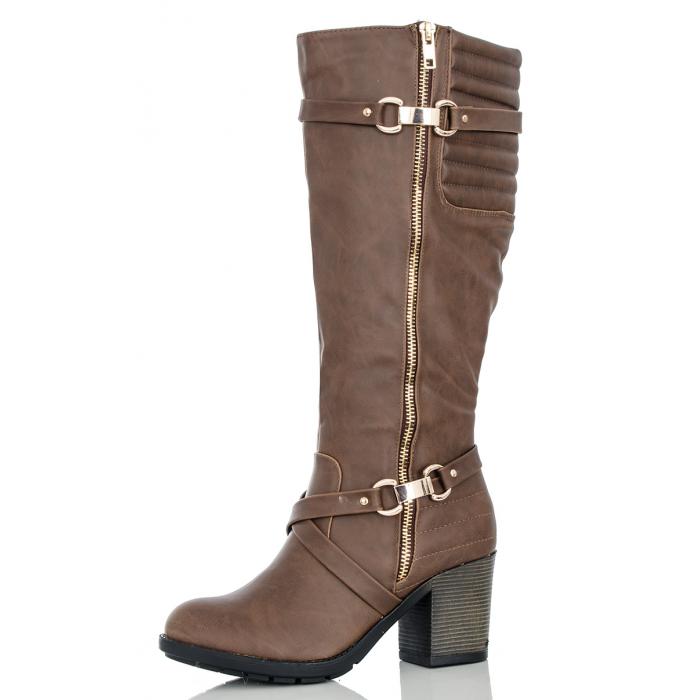 Unbranded Brown Quilted Long Boots