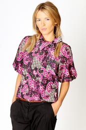 Unbranded Callie Paisley Pussy Bow Blouse
