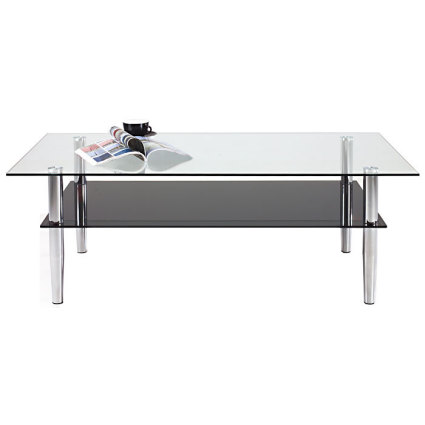 The Camber Coffee Table is a stylish glass table with shelf that is the epitome of modern design. St