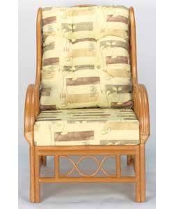 Rattan frame with solid foam seat. 100% cotton cov