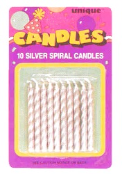 Candles - Silver spiral
