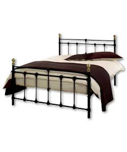 Canterbury Double Bed - Black/Deluxe Mattress