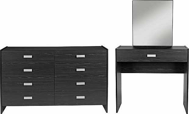 Unbranded Capella 2 Pc 8 Drawer Chest Package - Black Ash