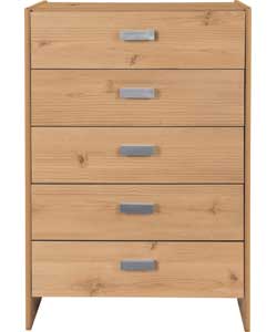 Unbranded Capella 5 Drawer Chest - Pine Effect