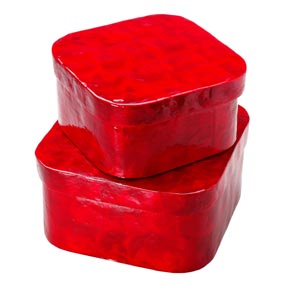 Capiz Boxes Red